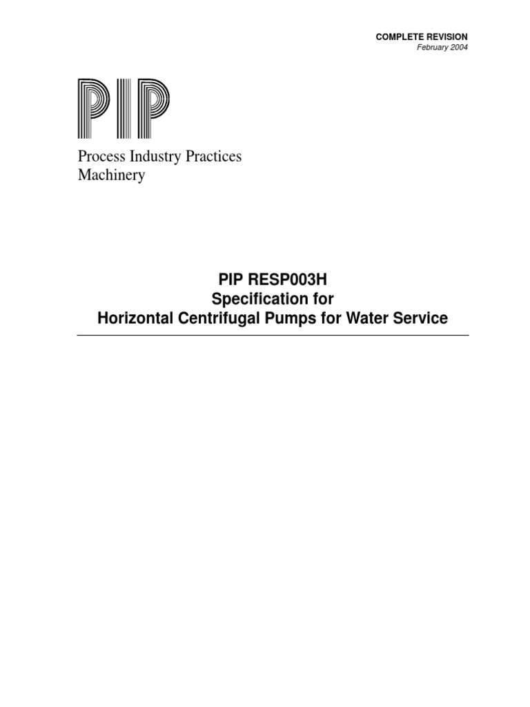 Horizontal Centrifugal Pumps Specs | PDF