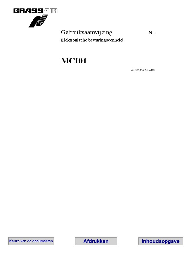 62 205 959 61 Ed00 MCI01 Instr NL | PDF
