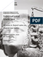 International Trade Law: Module A: Export Sales On English Law Terms