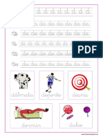 Ejercicio Lectoescritura PDF Imprimir Silabas Letra d y Vocales