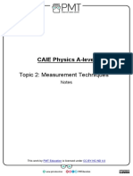 Notes - Topic 2 Measurement Techniques - CAIE Physics A-Level