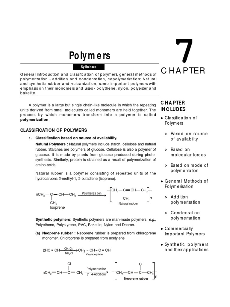 Overview of Polymer Classification | PDF | Polymerization | Polymers