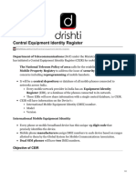 Central Equipment Identity Register: Objective of CEIR