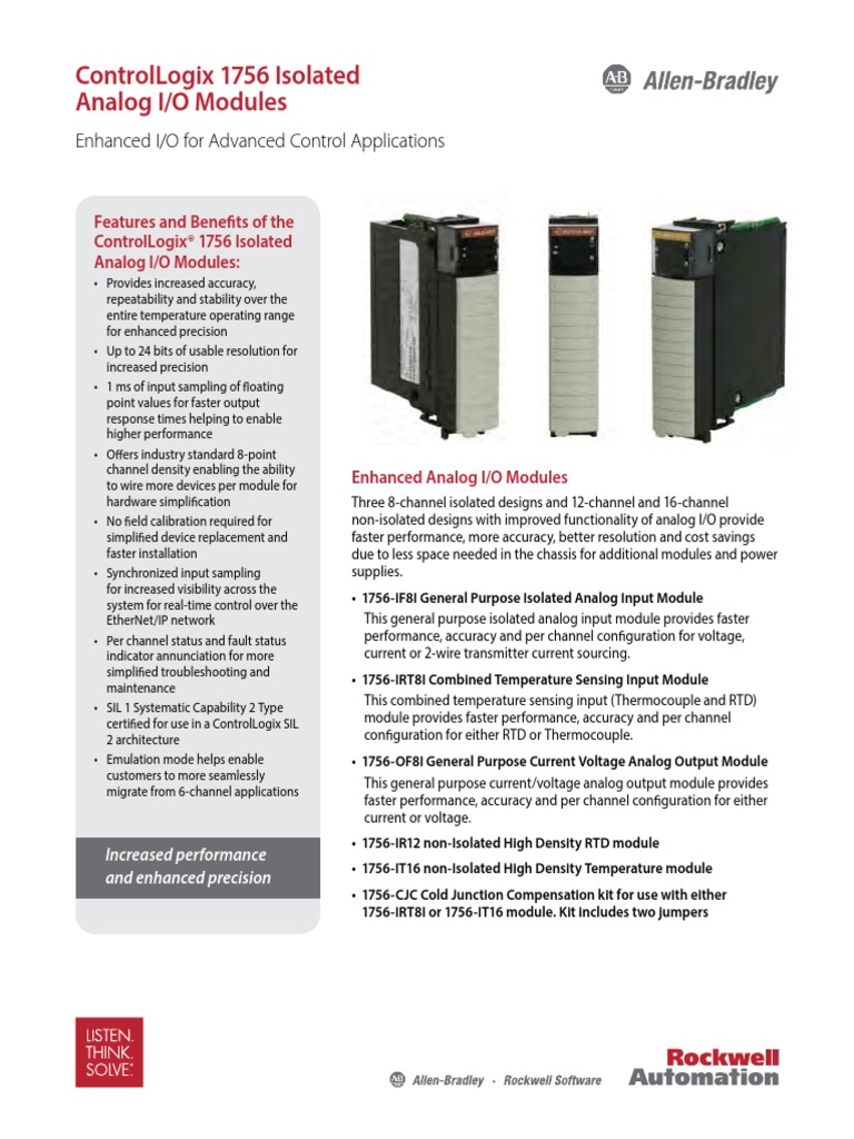 Controllogix 1756 Isolated Analog I/O Modules PDF Thermocouple