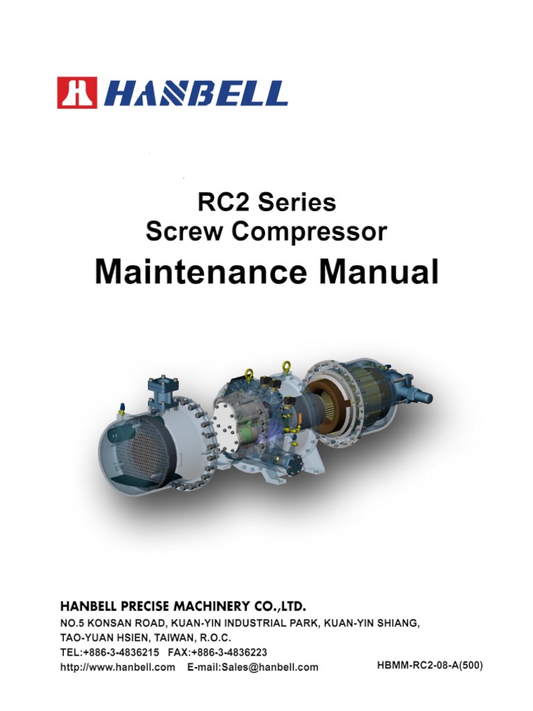 RC2 Series Screw Compressor Maintenance Manual | PDF | Nut (Hardware ...