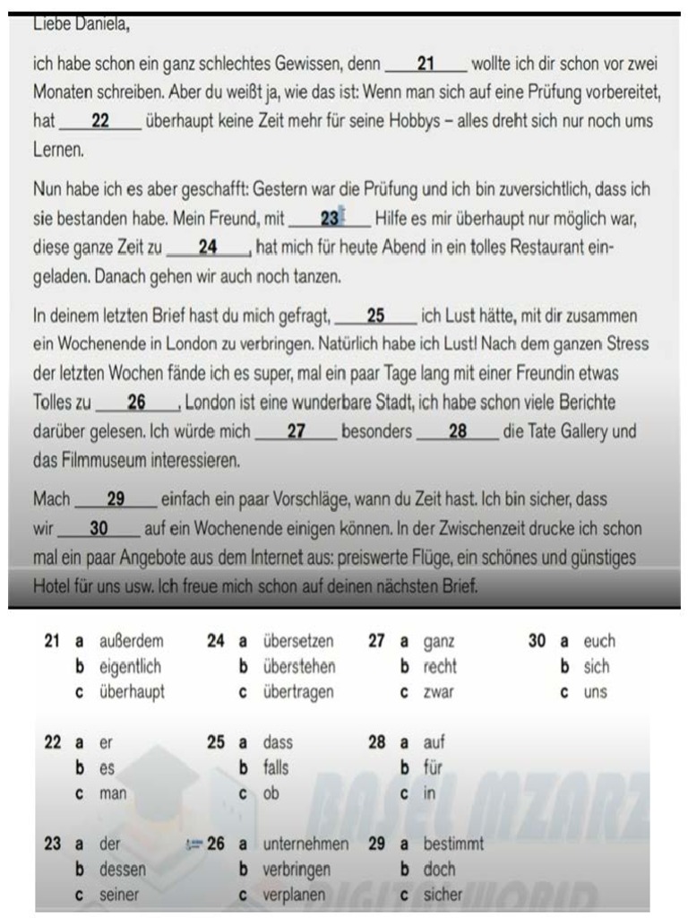 Telc B2 Prüfung Modelltest (7) B2 Allgemein Sprachbausteine PDF
