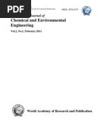 International Journal of Chemical and Environmental Engineering