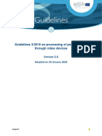 Guidelines 32019 on processing of personal data through video devices
