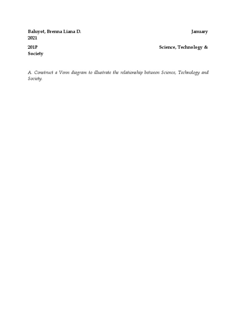 Science, Technology, and Society Venn Diagram | PDF | Science