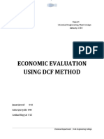 Economic Evaluation Using DCF Method: Chemical Engineering Plant Design January 2014