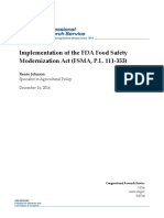 Implementation of The FDA Food Safety Modernization Act (FSMA, P.L. 111-353)