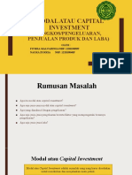Modal Atau Capital Investment (Ongkos