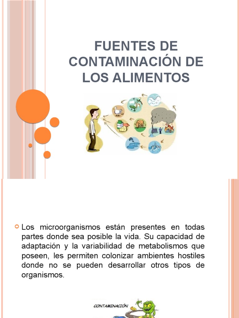 Fuentes de Contaminacion de Los Alimentos | PDF | Contaminación | Agua