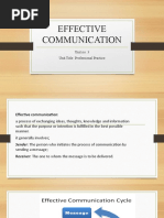 Effective Communication: Unit No. 3 Unit Title: Professional Practice