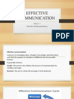 Effective Communication: Unit No. 3 Unit Title: Professional Practice