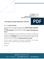 Recordatorio de Pago Formal (2° Recordatorio)