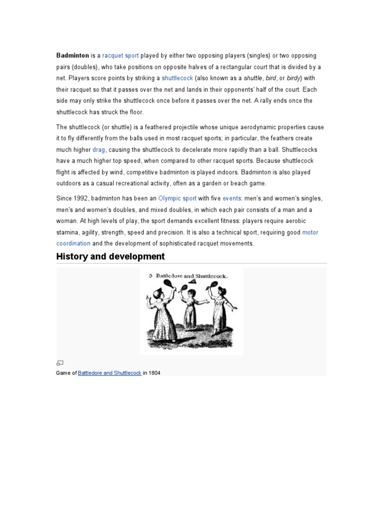 Badminton History and Rules Guide | PDF | Racquet Sports | Sports