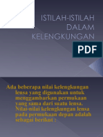 Istilah-Istilah Dalam Kelengkungan Lensa