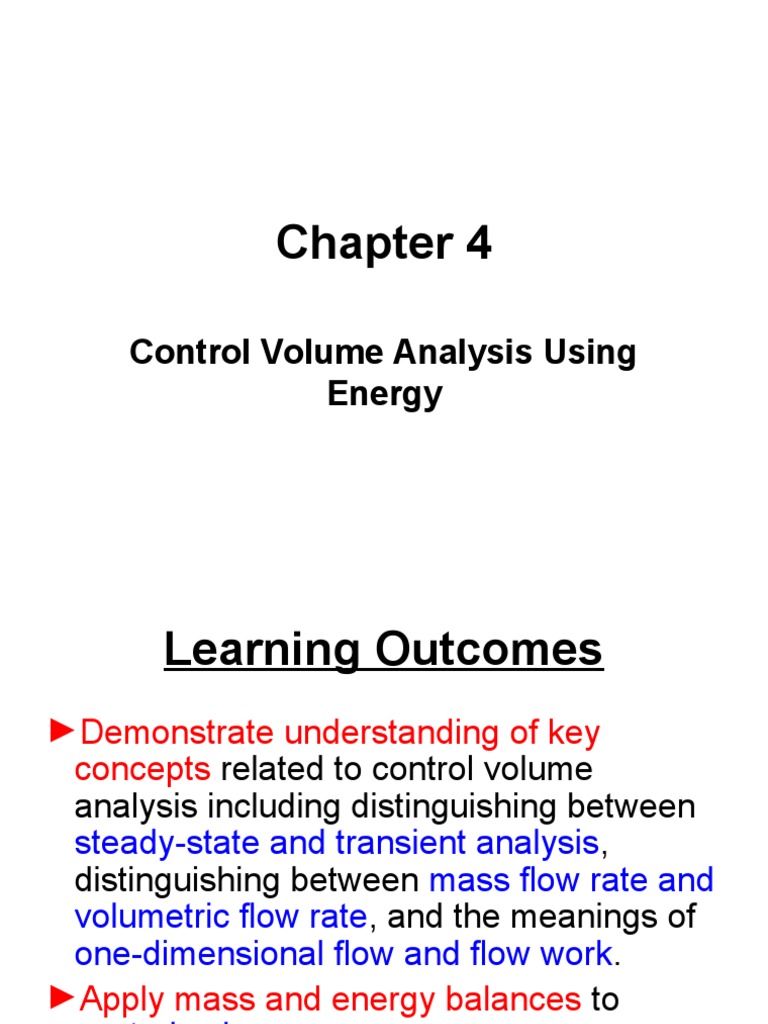 Chapter 4 Control Volume Analysis PDF Fluid Dynamics Steady State