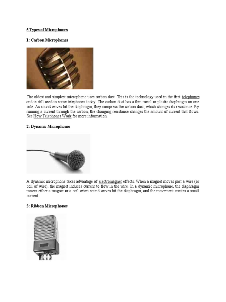 5 Types of Microphones PDF