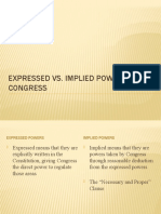 Expressed Vs Implied Powers of Congress