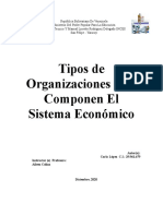 Tipos de Organizaciones Que Componen El Sistema Económico