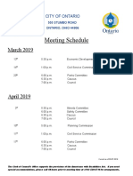 Meeting Schedule: March 2019