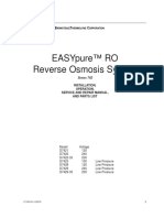 Easypure™ Ro Reverse Osmosis System: Installation, Operation, Service and Repair Manual, and Parts List