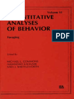 (Quantitative Analyses of Behavior Series) Michael L. Commons, Alejandro Kacelnik, Sara J. Shettleworth - Foraging - Quantitative Analyses of Behavior, Volume VI (1987, Psychology Press)