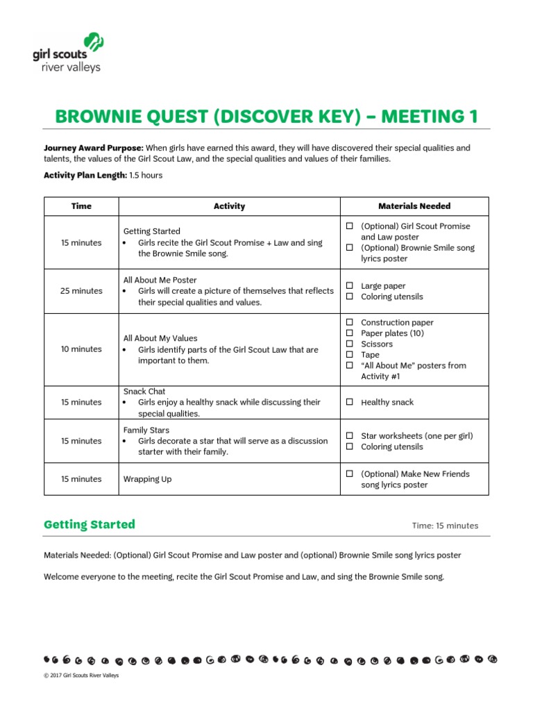 Brownie Quest (Discover Key) Meeting 1 PDF