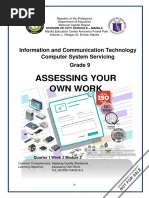 Assessing Your Own Work: Information and Communication Technology Computer System Servicing Grade 9