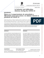 Effect in Self-Care Behavior and Difficulties in Coping With Diabetes During The COVID-19 Pandemic