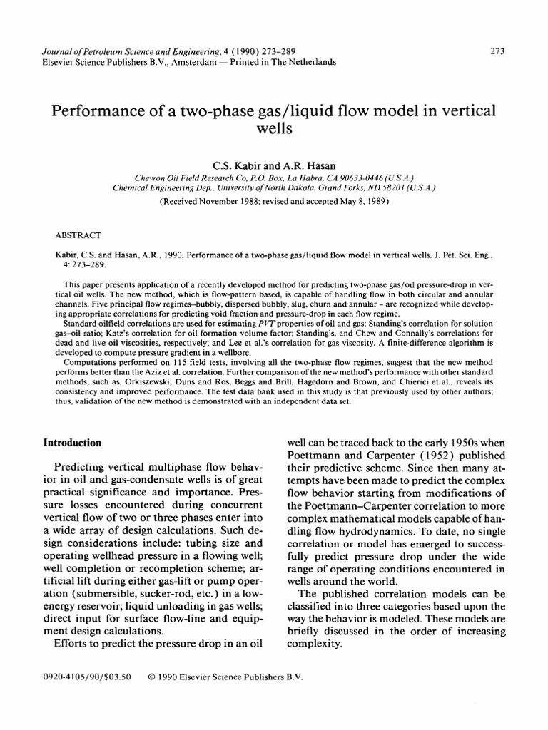 Performance of A Two-Phase Gas/liquid Flow Model in Vertical | PDF ...