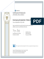 CertificadoDeFinalizacion - Excel para Principiantes - Tablas Dinamicas