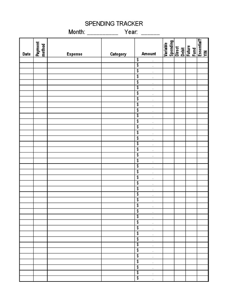 Spending Tracker Version 2 | PDF