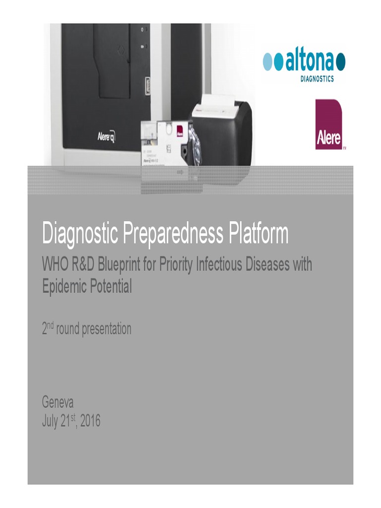 Diagnostic Preparedness Platform: WHO R&D Blueprint For Priority ...