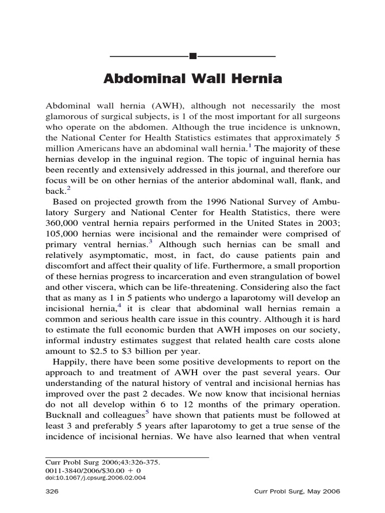 Abdominal Wall Hernia | PDF | Medical Specialties | Wellness