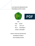 MAKALAH ANALISIS KEBIJAKAN DAN PENGAMBILAN KEPUTUSAN