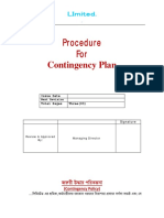 Procedure For: Contingency Plan