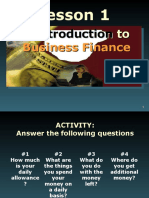 To Business Finance Introduction To Business Finance