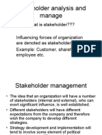 Stakeholder analysis and manage