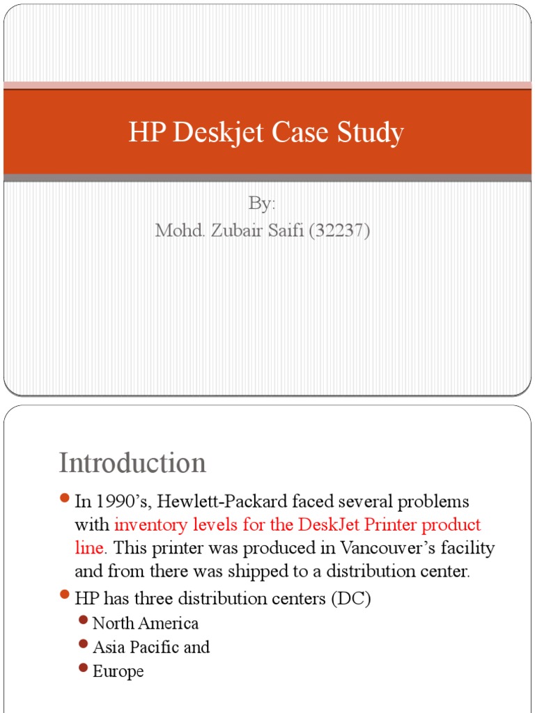 hp deskjet case study solution