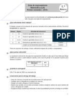 1.º Básico Mate. (LN) Guía de Mejoramiento 1-2019