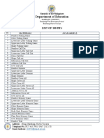 Department of Education: List of 100 Im'S