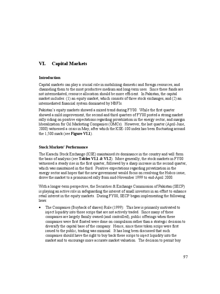 Pakistan Capital Markets Overview FY00 | PDF | Bonds (Finance ...