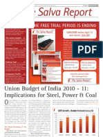 Union Budget of India 2010 - 11: Implications For Steel, Power & Coal