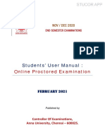 Students' User Manual:: Online Proctored Examination