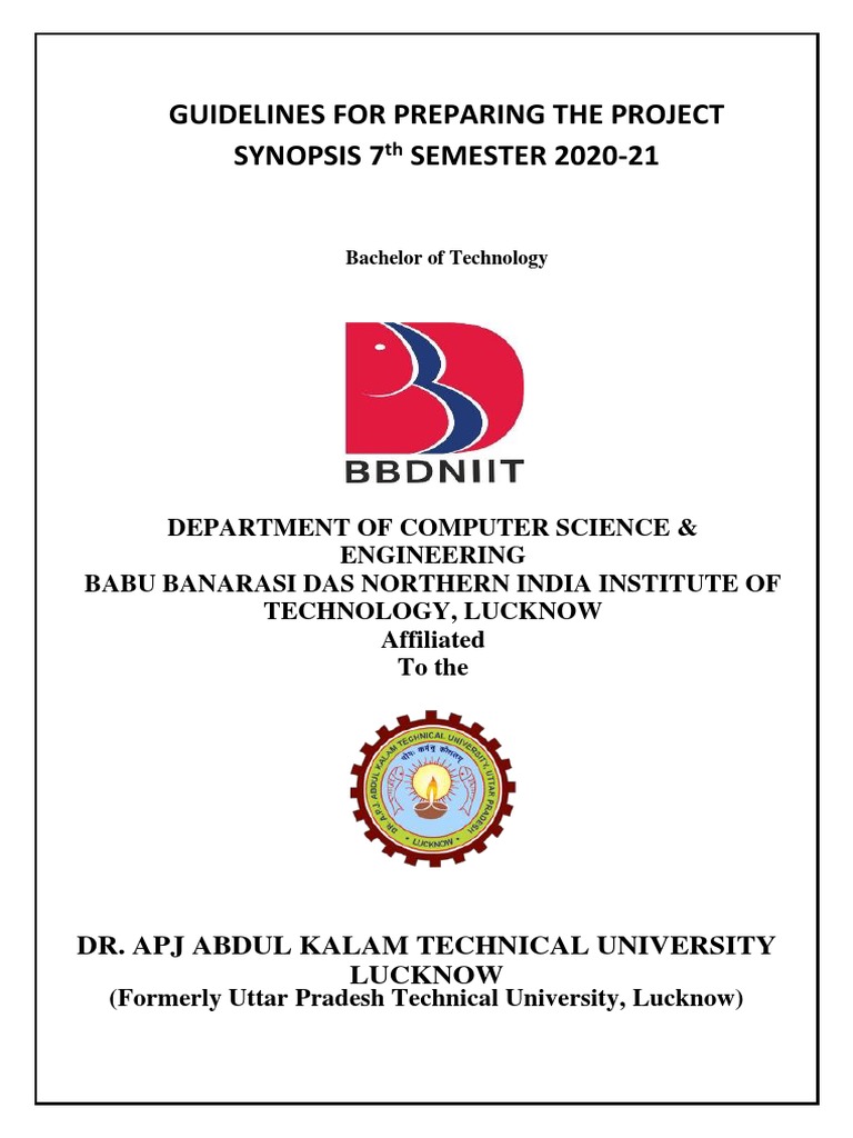 Guide Lines For B Tech 7th Semester Pdf Thesis Science And Technology