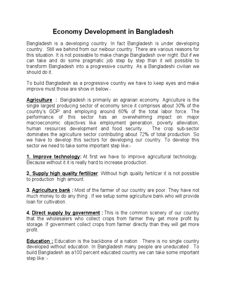 Economic Development Strategies for Bangladesh | PDF | Foreign Direct ...