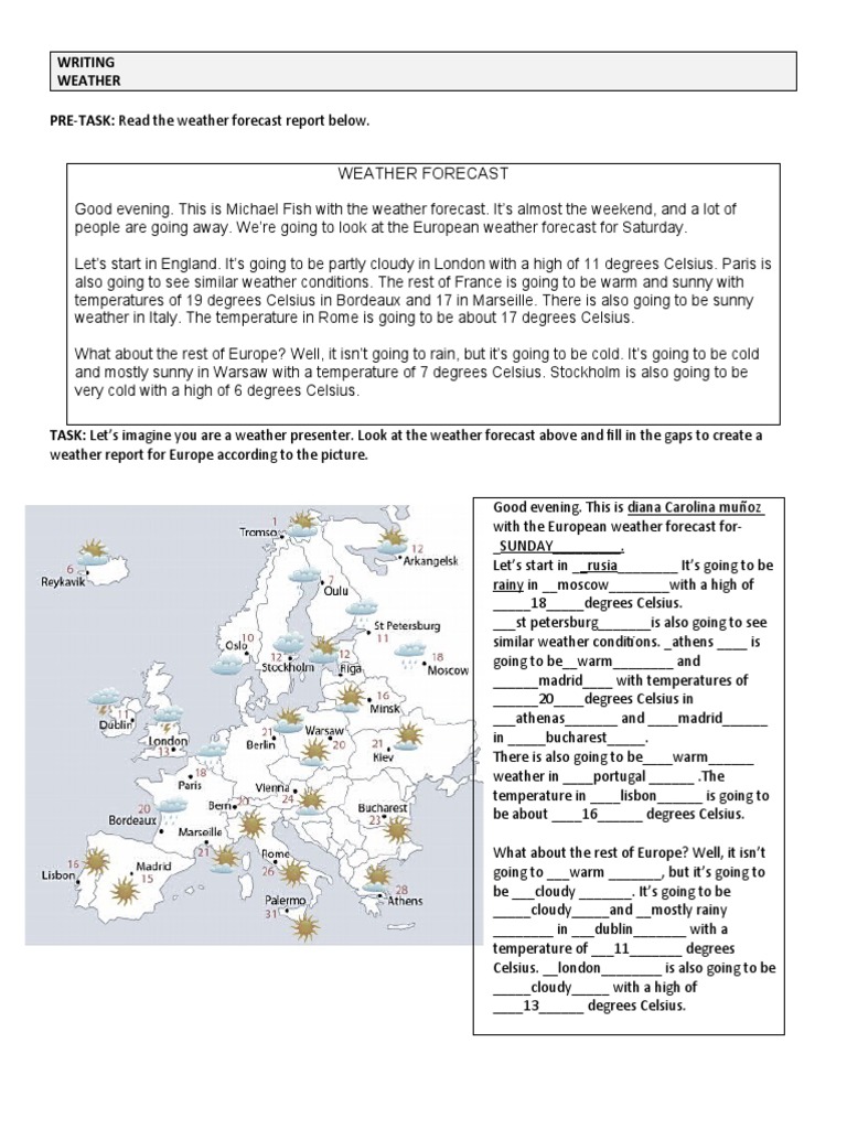 European Weather Report Writing Guide | PDF | Physical Geography ...
